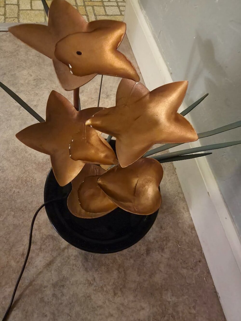 Bloomfield Copper Flower 13" High Tabletop Fountain
